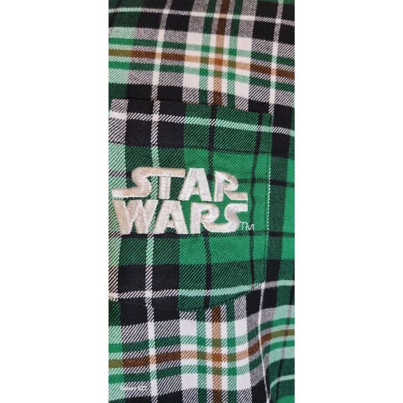 Cakeworthy Star Wars Mandalorian The Child Green Flannel Shirt Adult Large EUC - Picture 4 of 7
